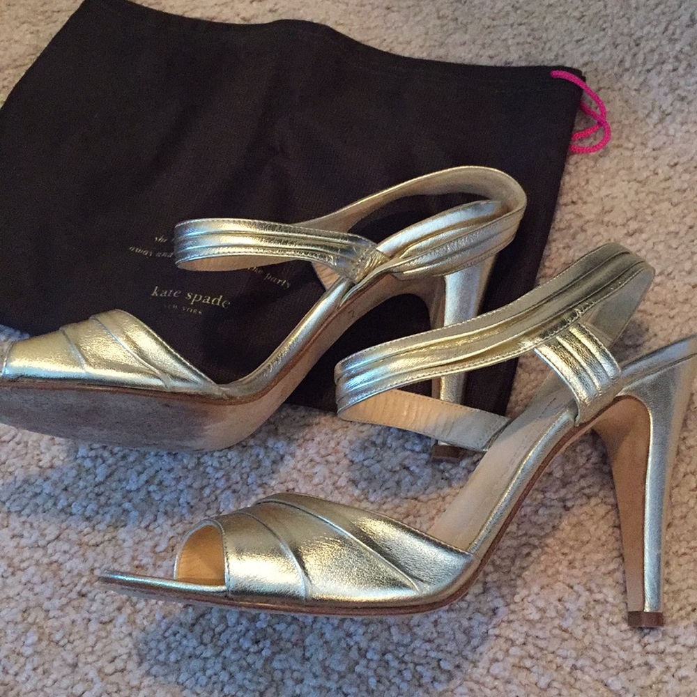 Kate spade gold strappy sandals